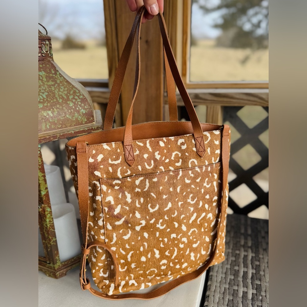 Title: Madewell Bag with Suede Animal Print